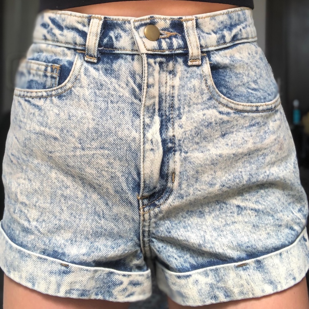 Acid wash shorts